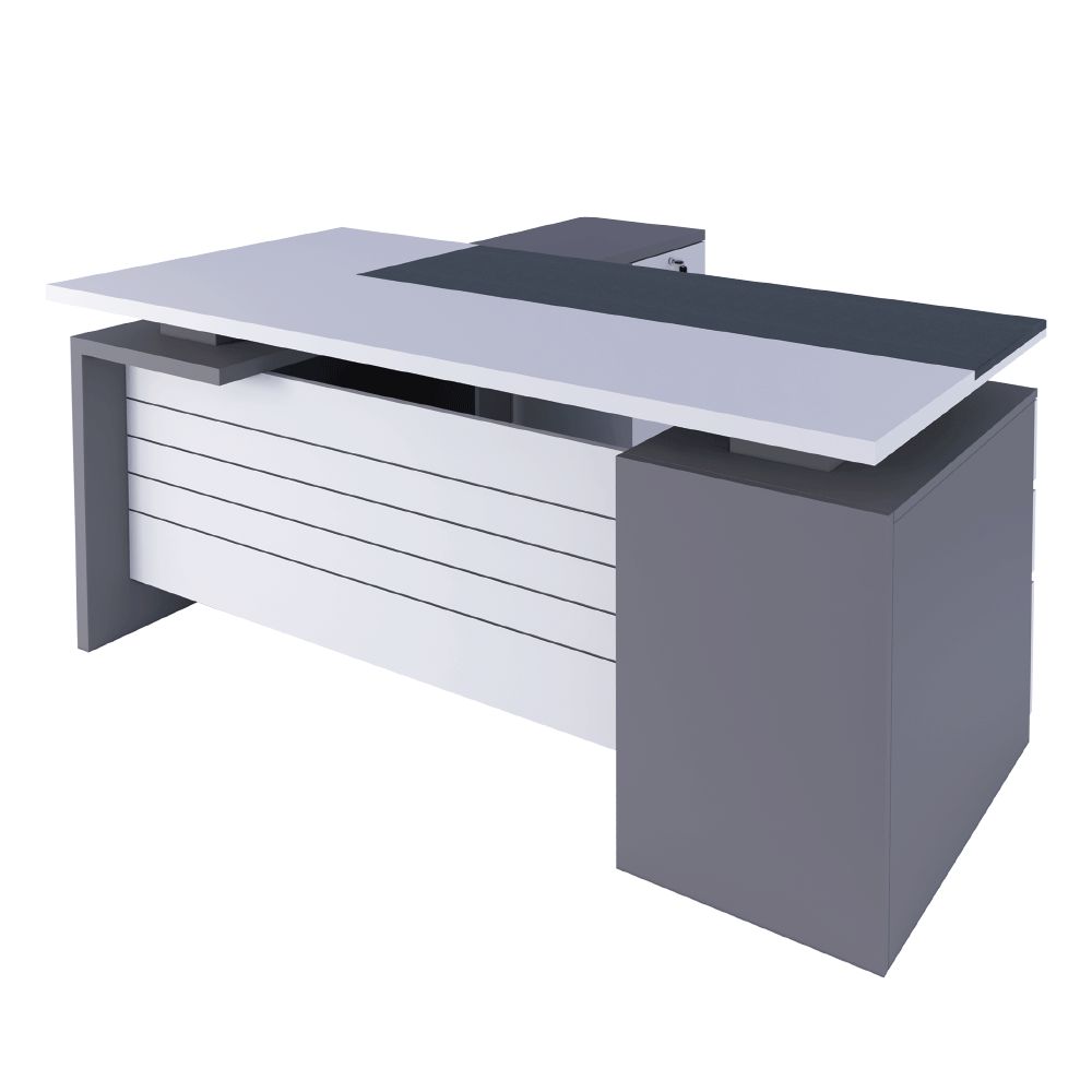 Manager Table (With Fixed Side Rack And Fixed Drawer)