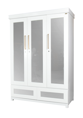 [NFL-HCBT-P018-WDGL-WH21] 3 Shutter Nova Almirah