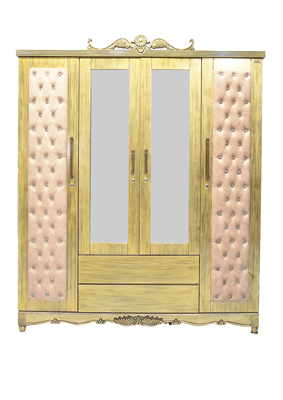 [NFL-HCBF-P020-WDGL-GD21] 4 Shutter Mountain Almirah (Golden)