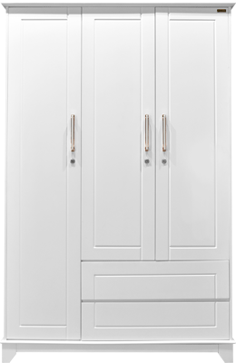 [NFL-HCBT-P021-WDGL-WH21] 3 Shutter Cloud Almirah