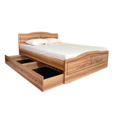 [NFL-HBDD-Z015-LB00-PT21] Double Bed (With Box Drawer)