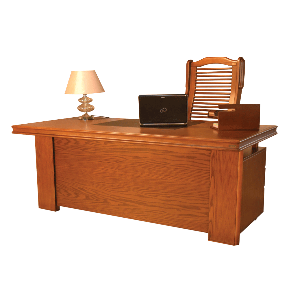 [NFL-OTMN-P005-WDBV-AR23] Classic Manager Table (With Side rack and Fixed Drawer)