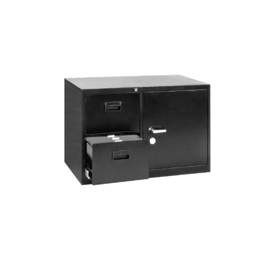 [NFL-OFTW-P002-MSCL-BK02] 2 Drawer Combined File Cabinet-Center Lock
